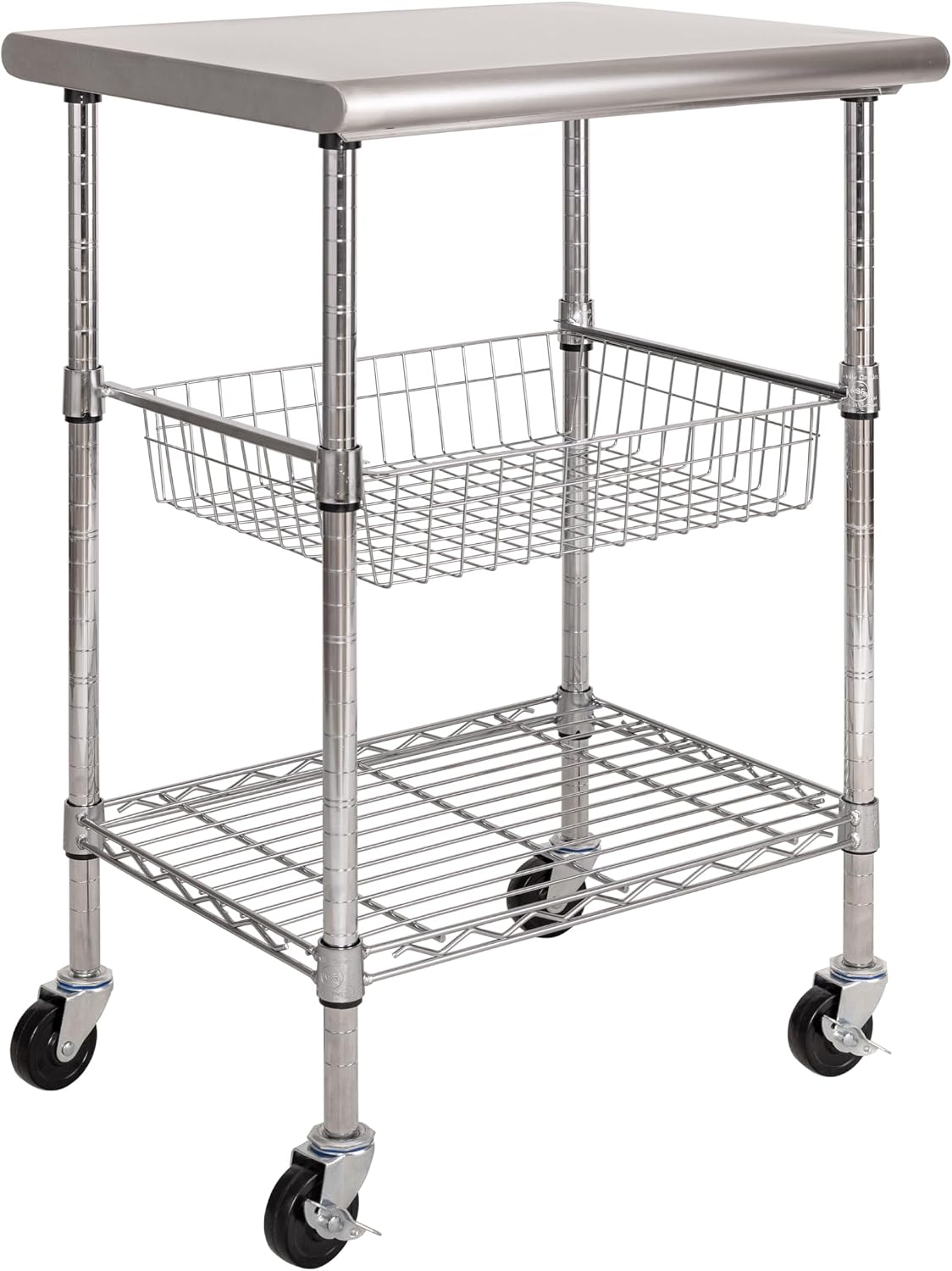 Food Storage On Wheels - Stainless Steel Commercial Food Prep Table
