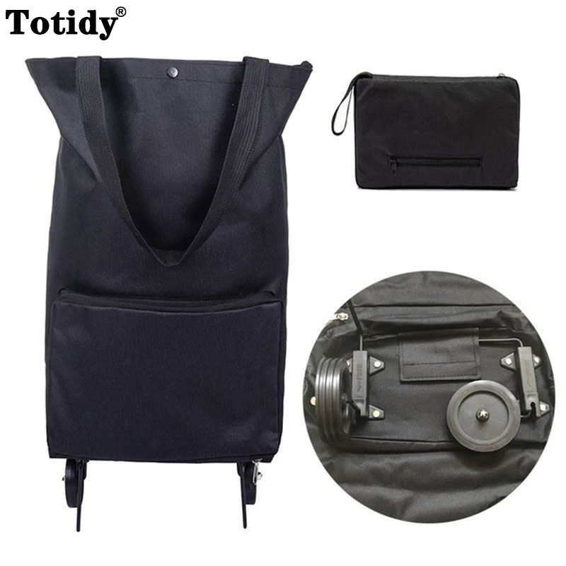 Food Storage On Wheels - New Folding Shopping Bag On Wheels