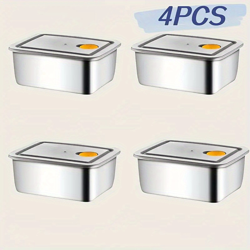 Food Storage Organization - 4pc Stainless Steel Food Storage Containers
