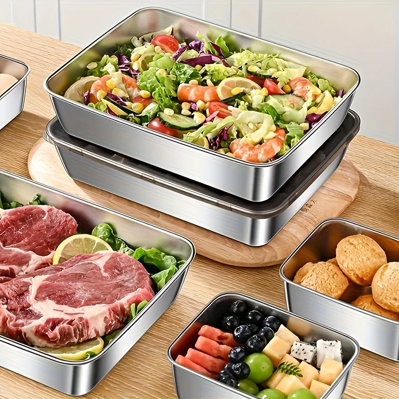 5pcs Stainless Steel Food Stor - Food Storage In Stainless Steel 评论和价格