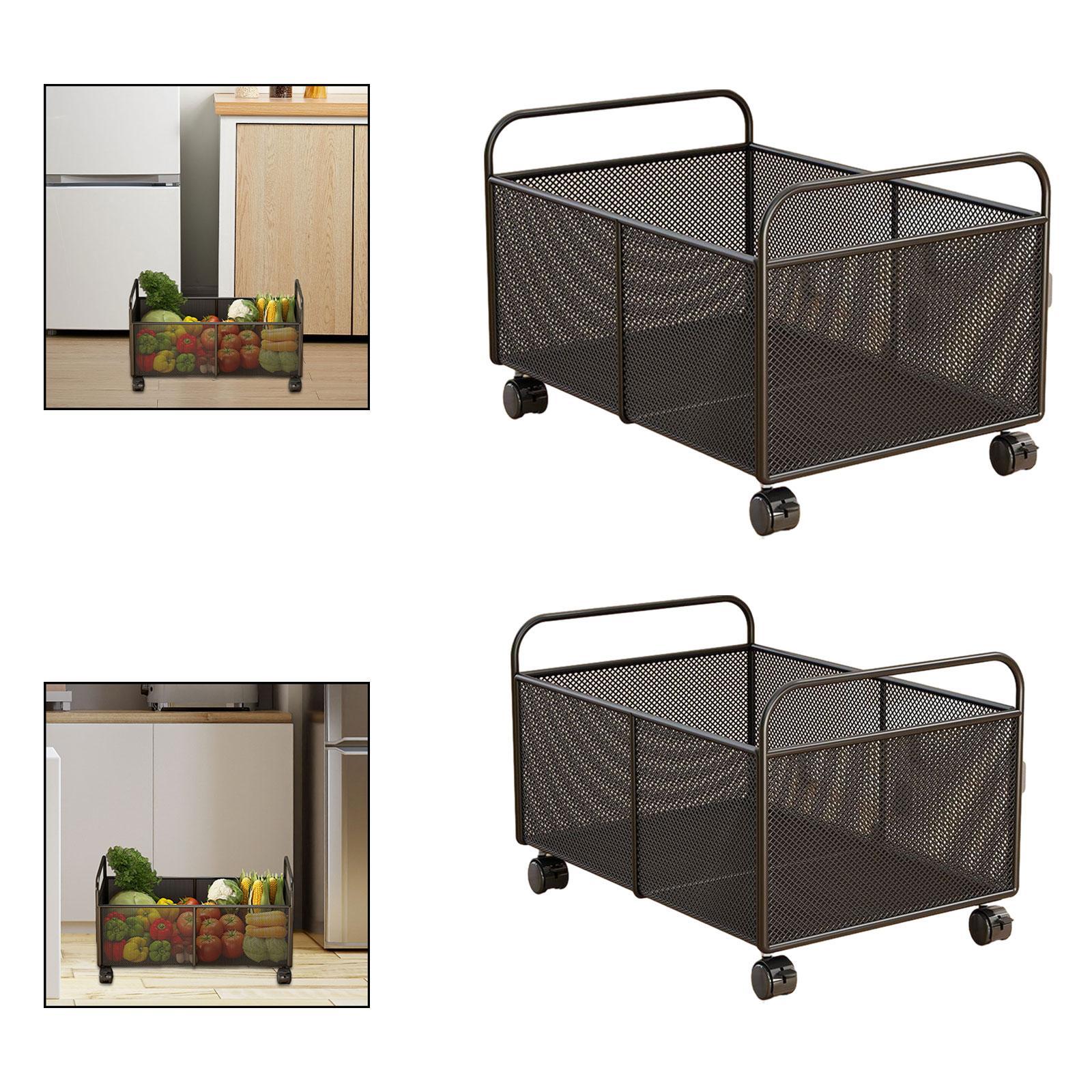 Rustic Iron Mesh Storage Baske - Food Storage On Wheels 评论和价格