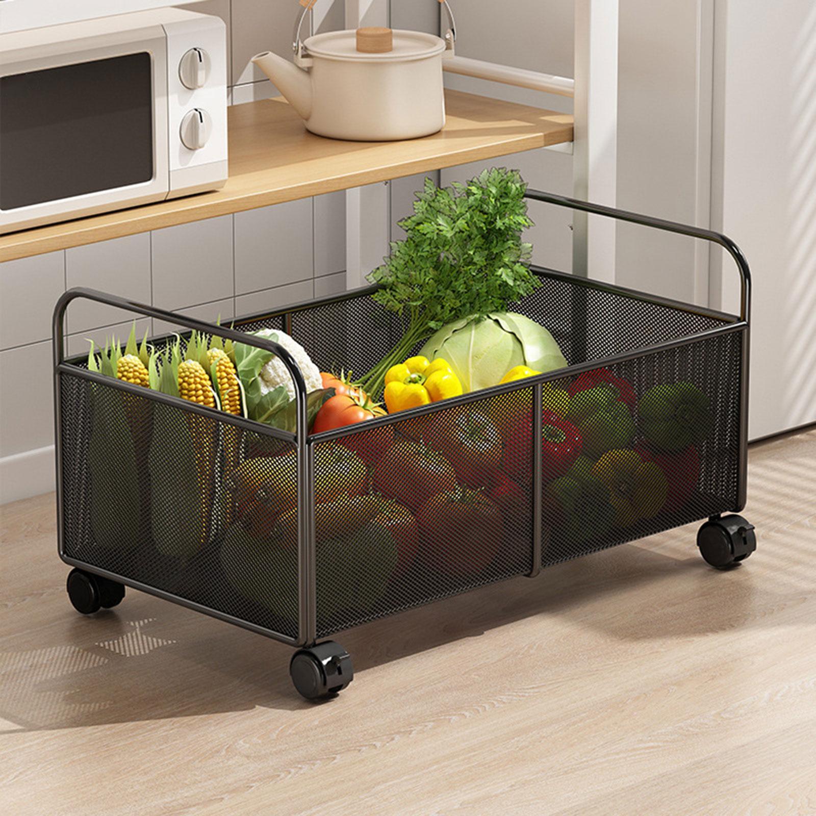 Rustic Iron Mesh Storage Baske - Food Storage On Wheels 评论和价格