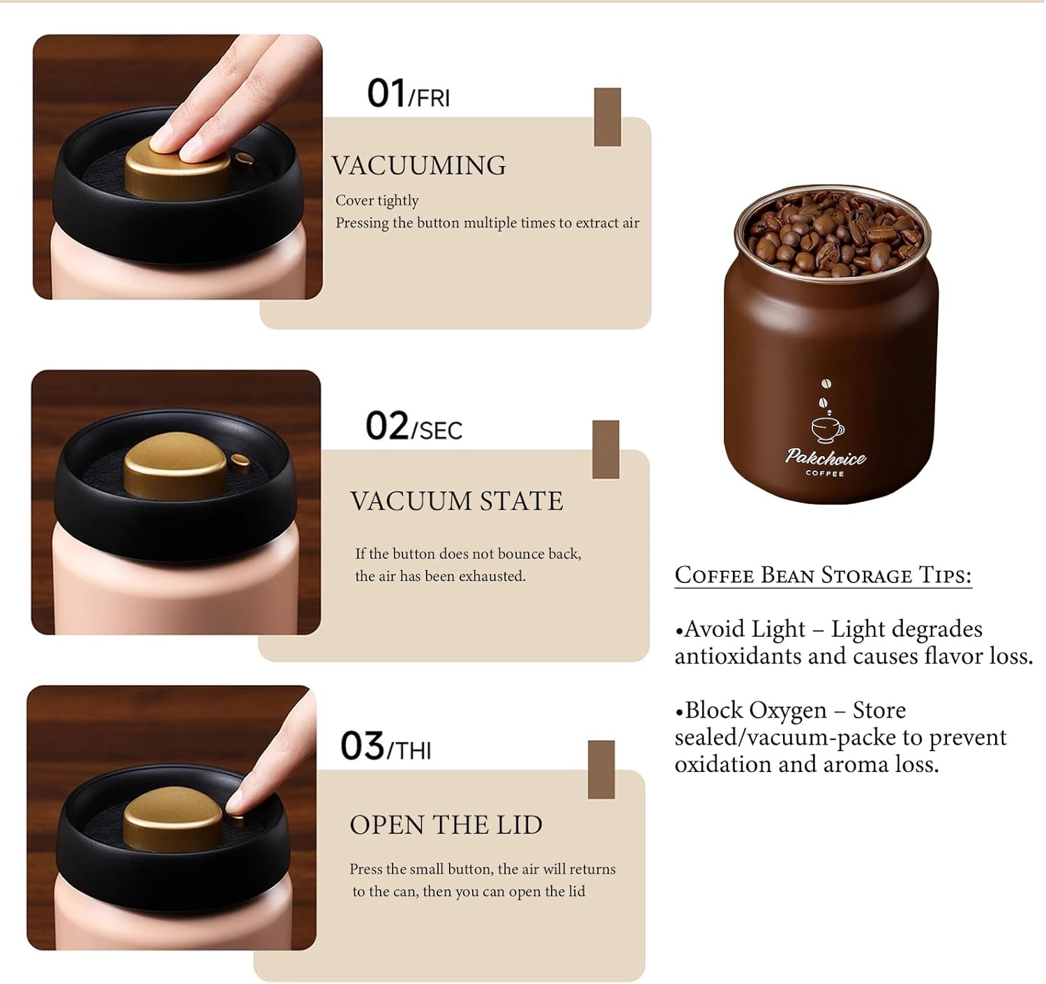 Vacuum Coffee Bean Storage Con - Food Storage Vacuum Containers 评论和价格