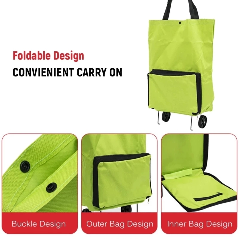 New Folding Shopping Bag On Wh - Food Storage On Wheels 评论和价格