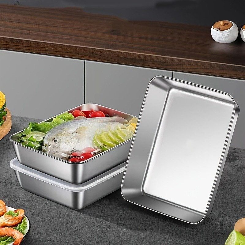 3/6Pcs Stainless Steel Rectang - Food Storage In Stainless Steel 评论和价格