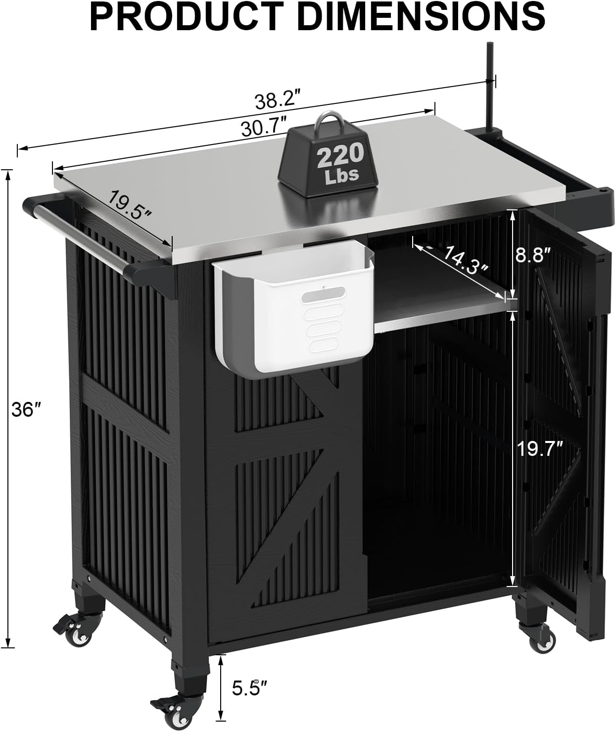 Outdoor Grill Cart With Storag - Food Storage On Wheels 评论和价格
