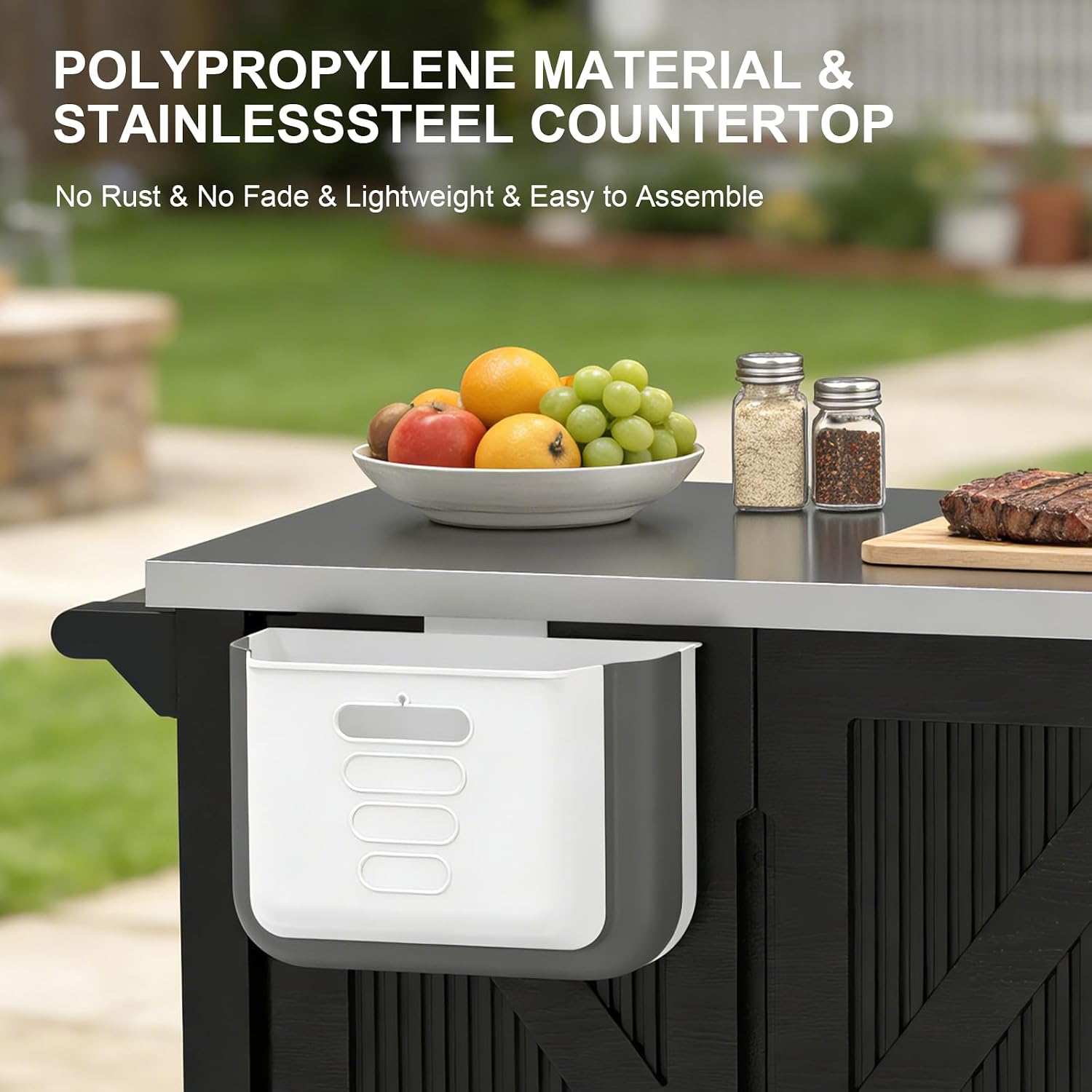 Outdoor Grill Cart With Storag - Food Storage On Wheels 评论和价格