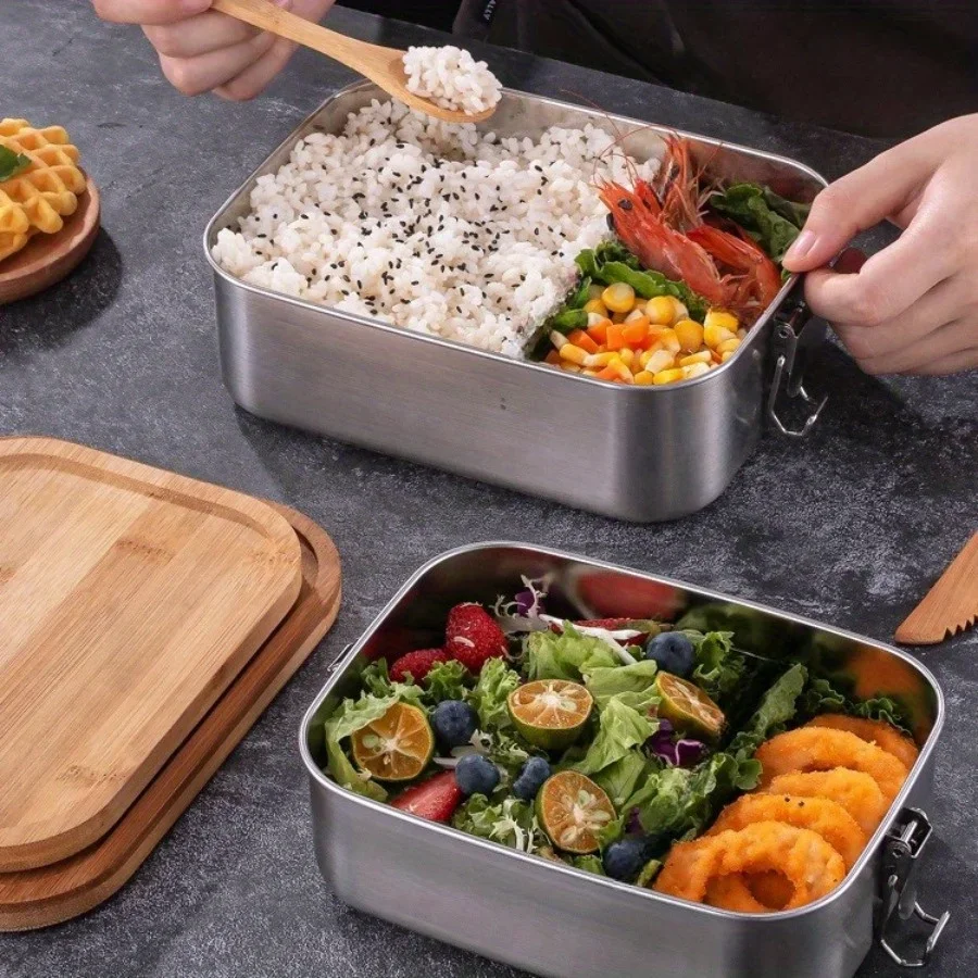 New 304 Stainless Steel Bamboo - Food Storage In Stainless Steel 评论和价格