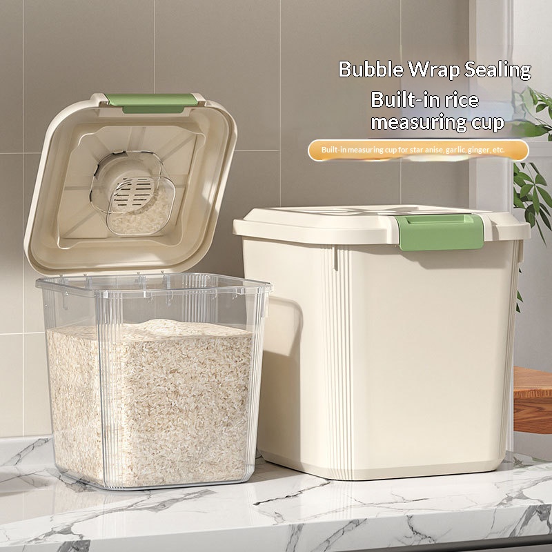 1pc Food-Grade Transparent Ric - Food Storage On Wheels 评论和价格