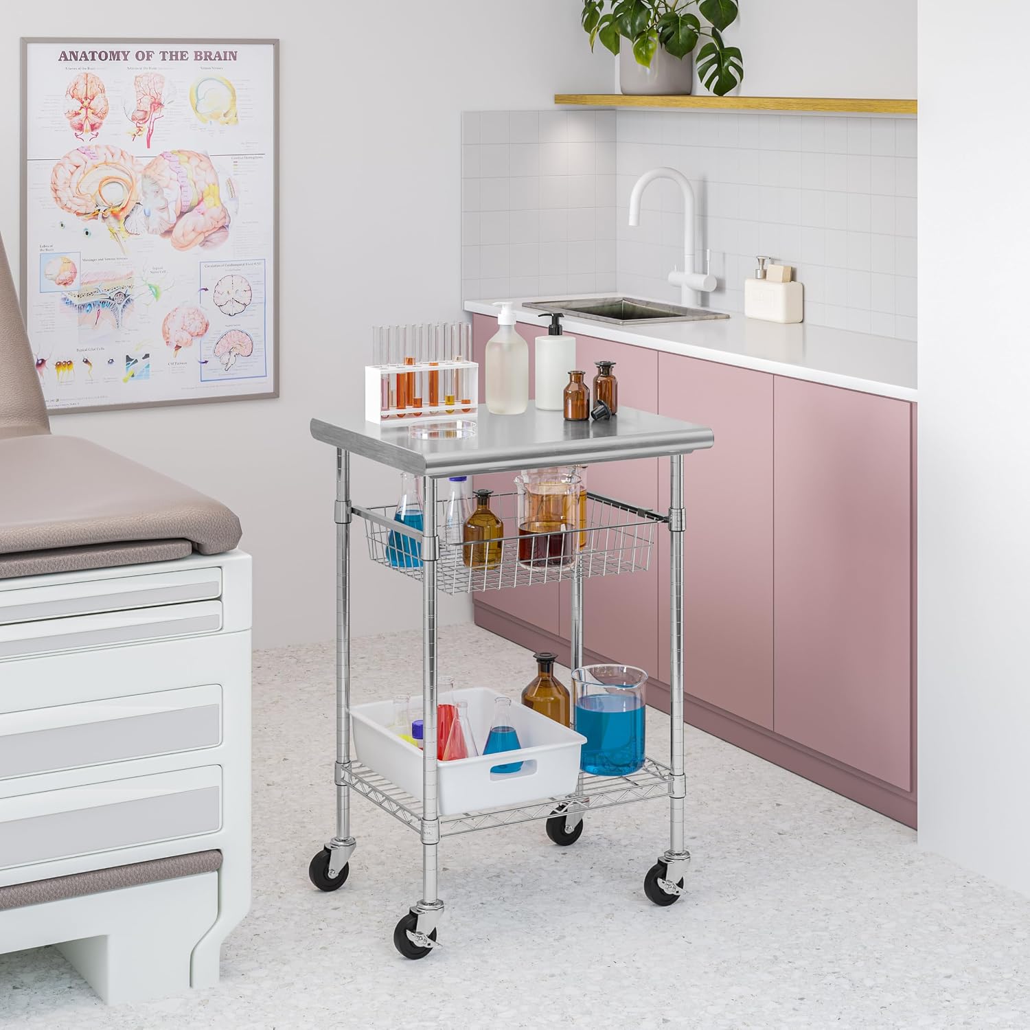 Stainless Steel Commercial Pre - Food Storage On Wheels 评论和价格