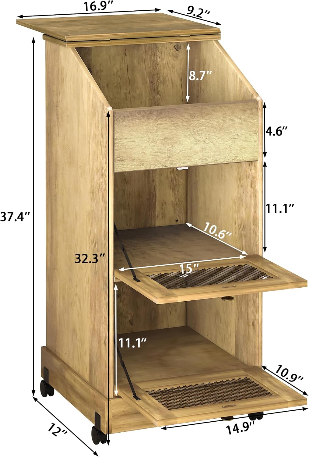 Wood Potato Storage Cabinets O - Food Storage On Wheels 评论和价格