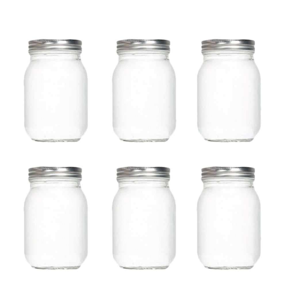 6Pcs Transparent Round Glass J - Food Storage Jars 评论和价格