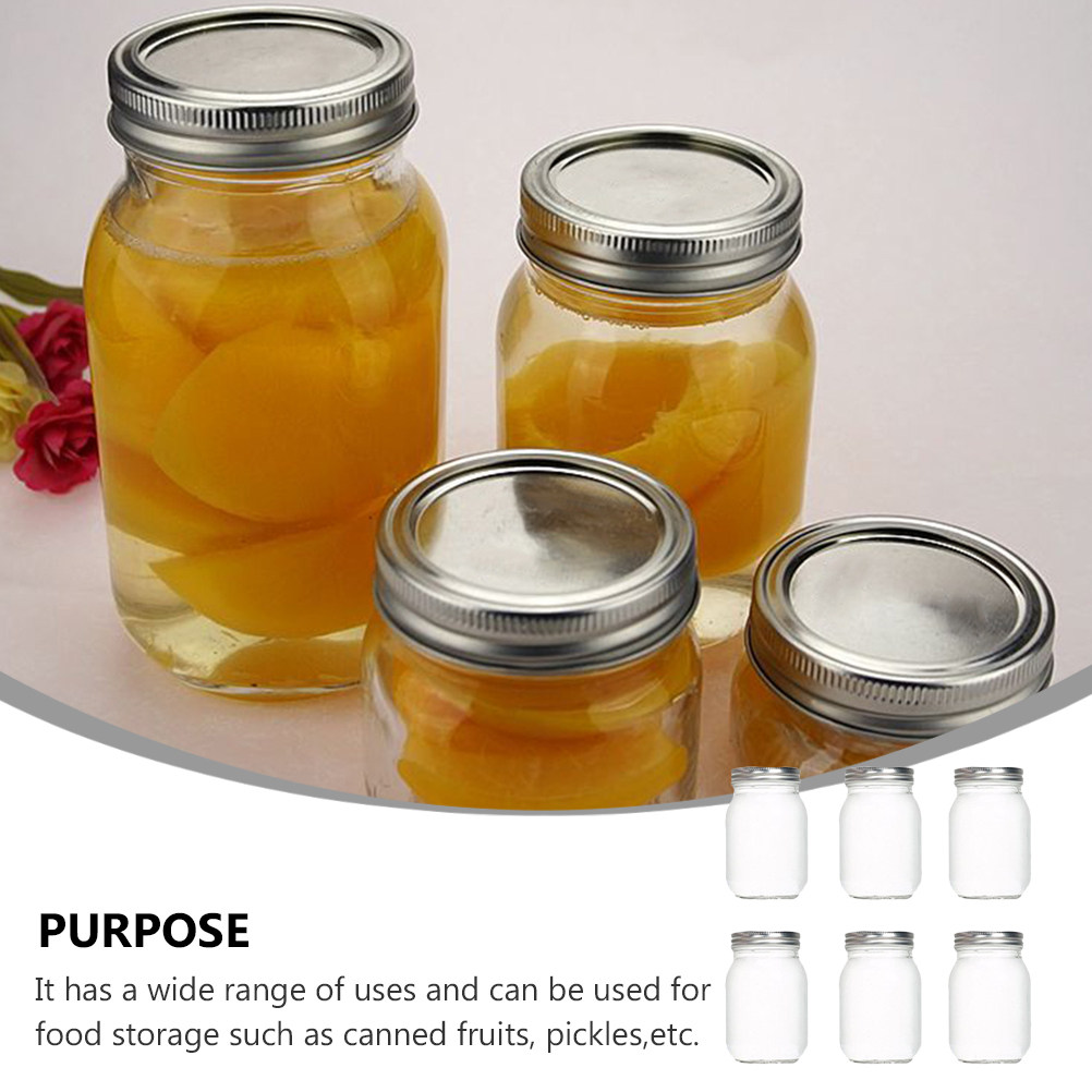 6Pcs Transparent Round Glass J - Food Storage Jars 评论和价格
