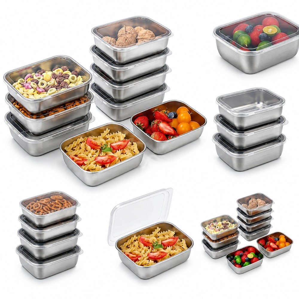 6PCS Stainless Steel Food Stor - Food Storage In Stainless Steel 评论和价格
