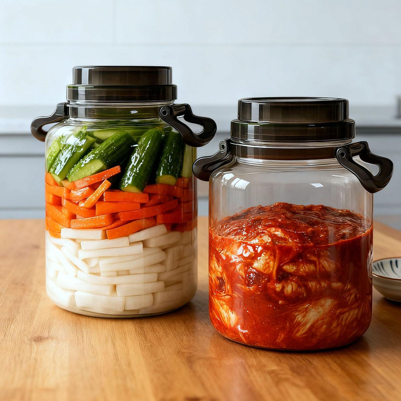 Pickle Jars with Lids 5L Round - Food Storage Lidl 评论和价格