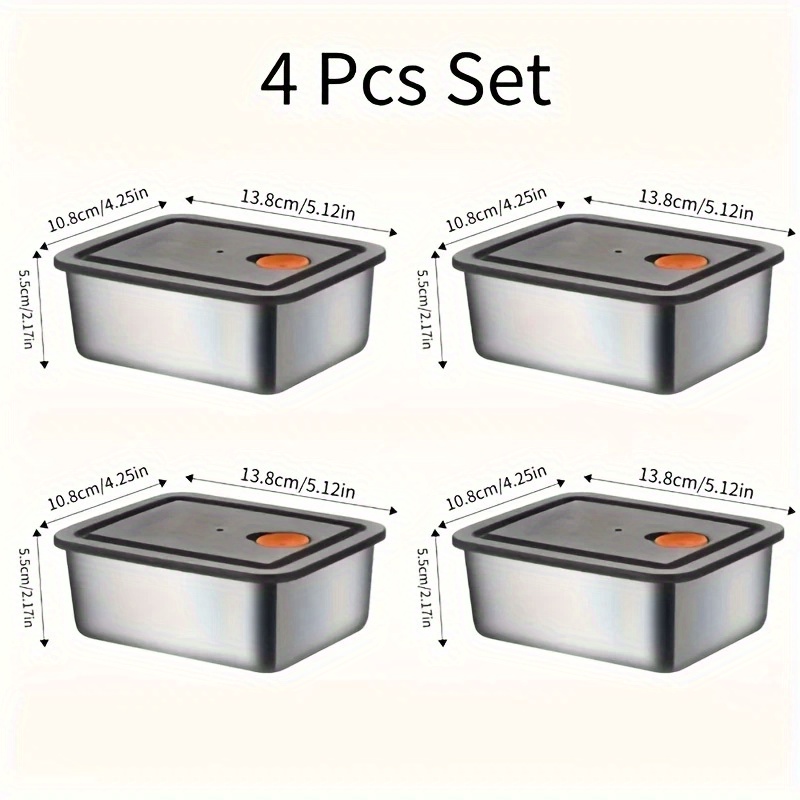 4pc Stainless Steel Food Stora - Food Storage Organization 评论和价格