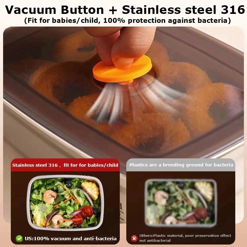 600ml/1000ml/1500ml Stainless  - Food Storage Vacuum Containers 评论和价格