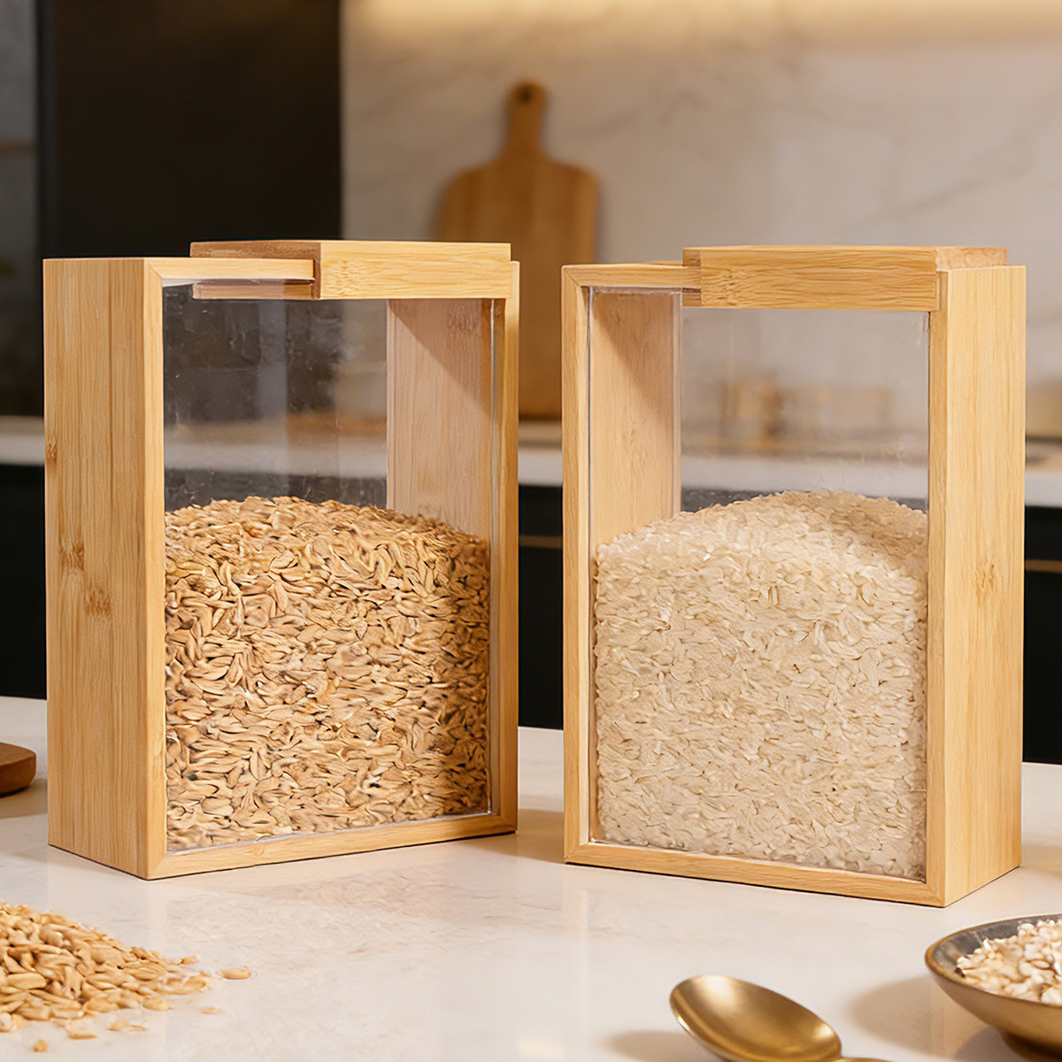 E9 1Pcs Bamboo Cereal Rice Sto - Food Storage Lidl 评论和价格