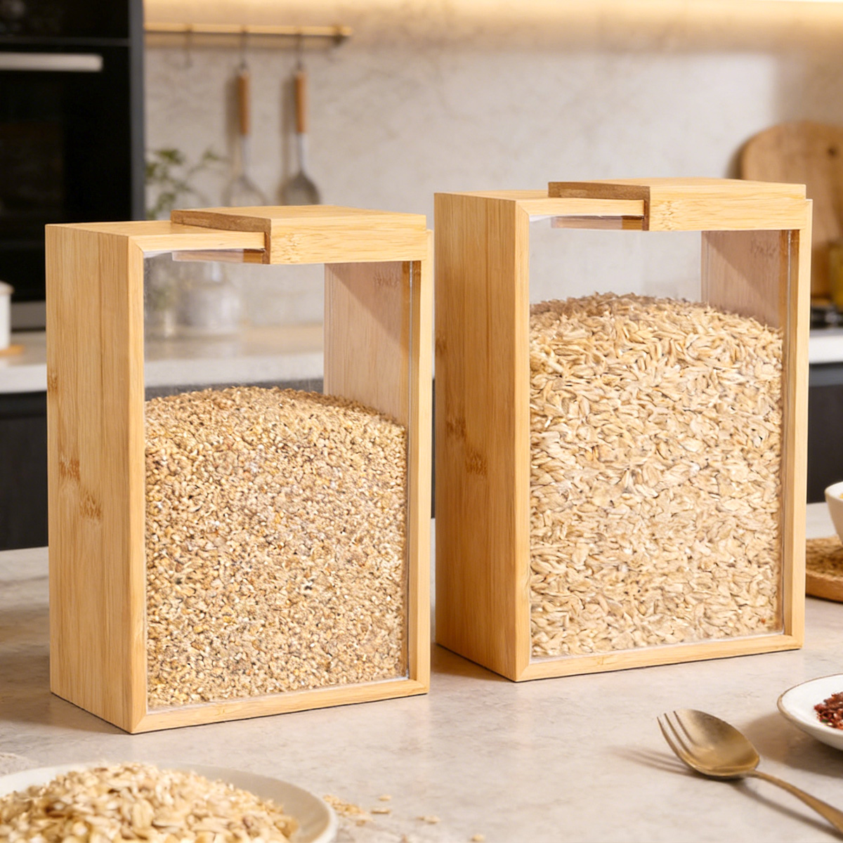E9 1Pcs Bamboo Cereal Rice Sto - Food Storage Lidl 评论和价格