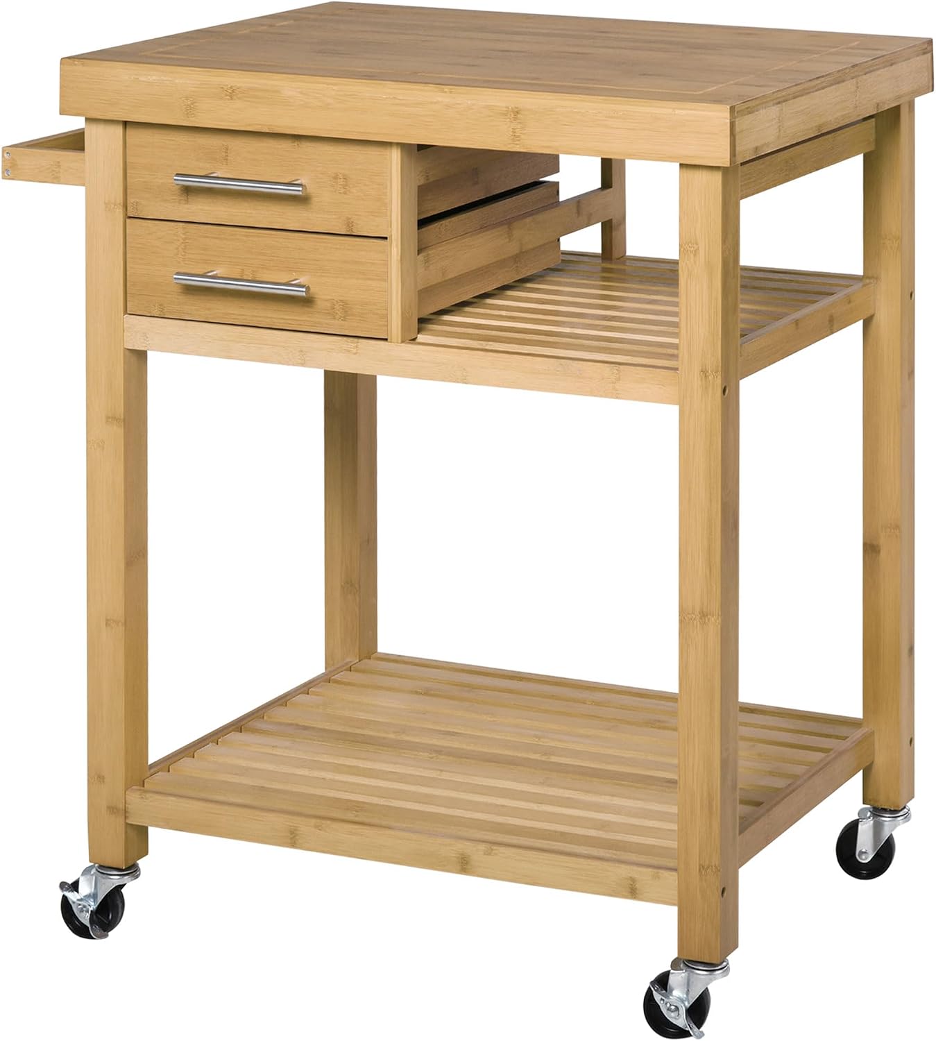 Bamboo Kitchen Island Cart On  - Food Storage On Wheels 评论和价格
