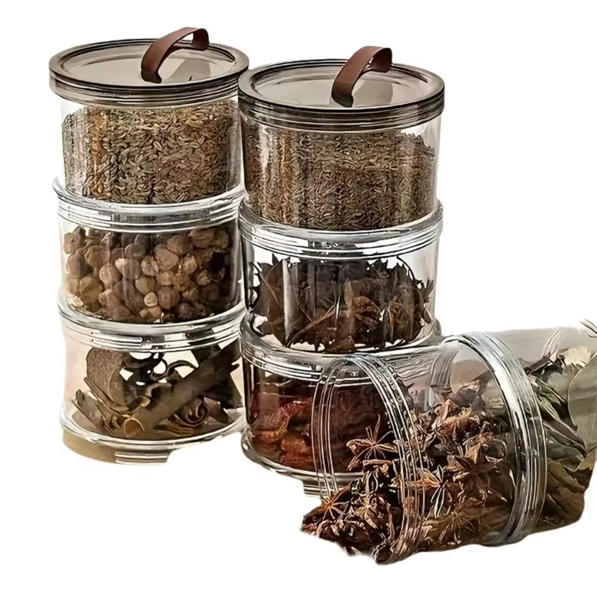 3-Layer Round Handheld Spice B - Food Storage Jars 评论和价格