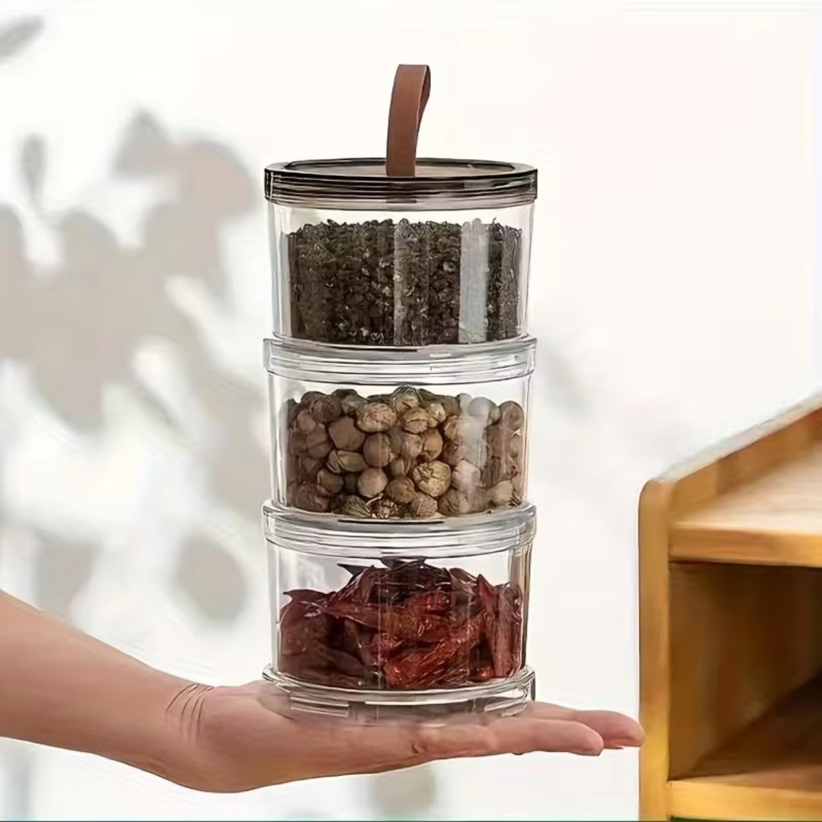 3-Layer Round Handheld Spice B - Food Storage Jars 评论和价格