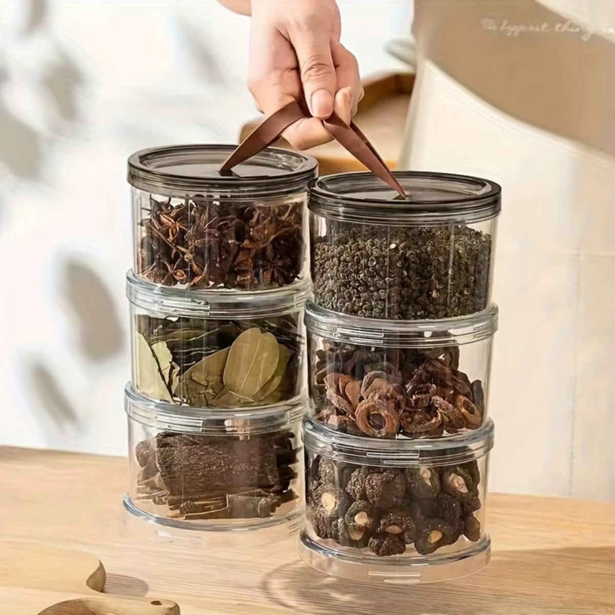 3-Layer Round Handheld Spice B - Food Storage Jars 评论和价格