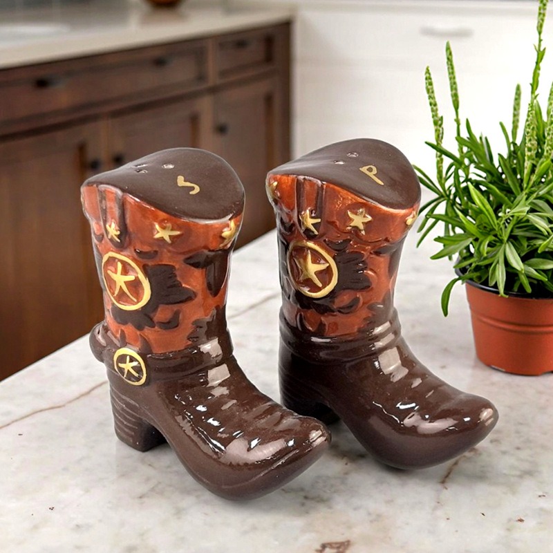 Vintage Boots Ceramic Spice Ja - Food Storage Jars 评论和价格