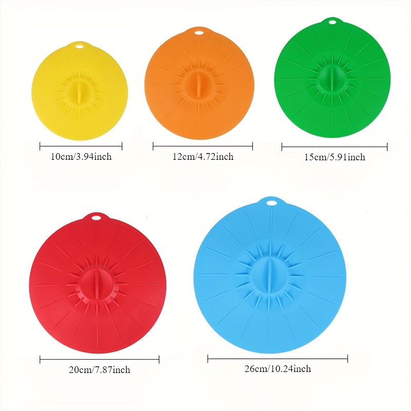 5-Piece Silicone Lids, Heat-Re - Food Storage Silicone 评论和价格
